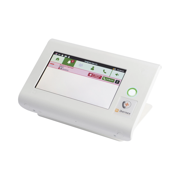 CONSOLA DE SOBREMESA PARA PUESTO DE CONTROL DE ENFERMERÍA / PANTALLA TÁCTIL 7" / POE / SIP / RFID / COMPATIBLE CON NX0019/B, NX1021 Y NX0015-Sistemas de Emergencia-IBERNEX-Bsai Seguridad & Controles