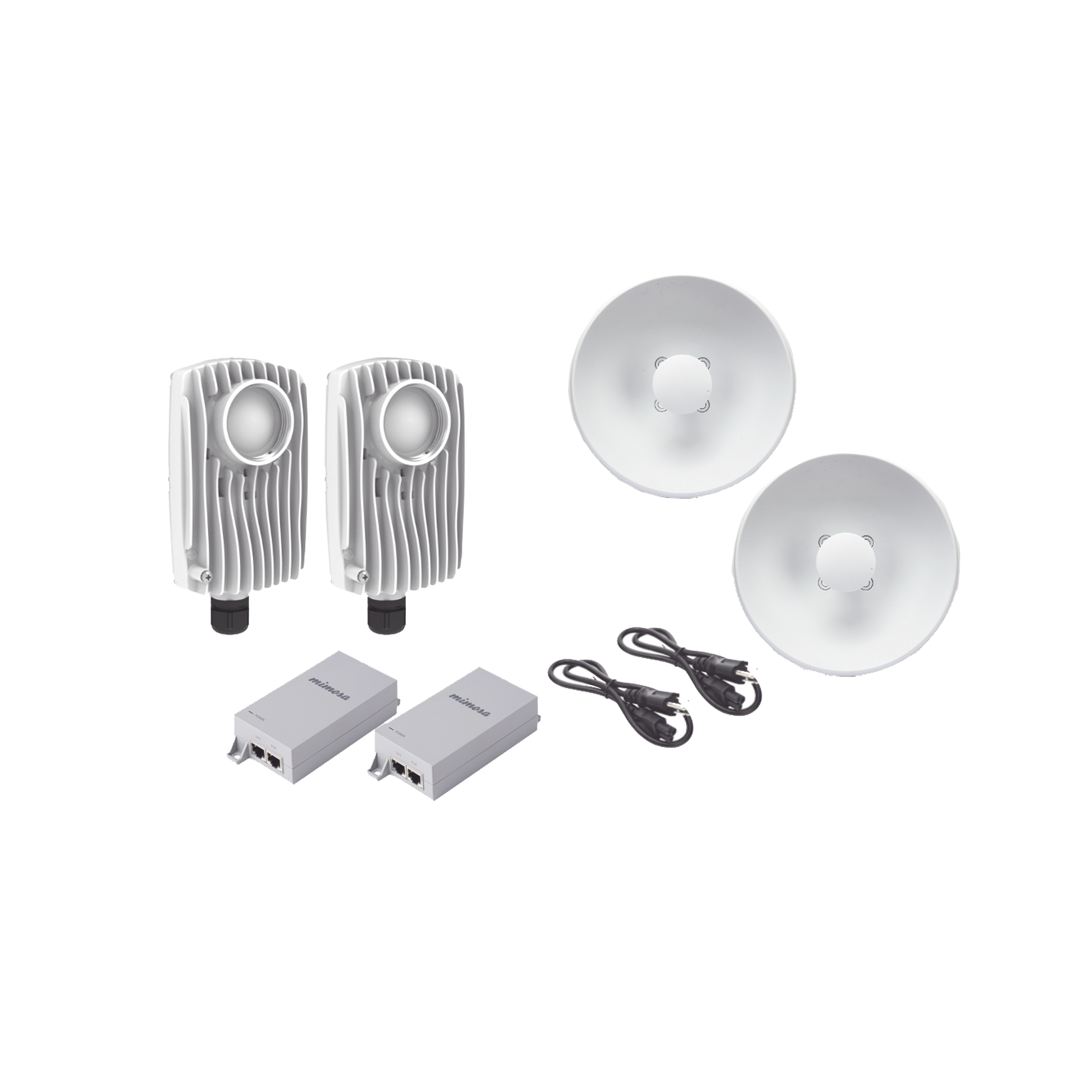 KIT DE 2 RADIOS C6X CON 2 ANTENAS DE (25 DBI), RANGO DE FRECUENCIA EXTENDIDA (5.1 A 6.4 GHZ),  INCLUYE INYECTOR POE, CABLE DE ALIMENTACIÓN Y 2 FLEXIMOUNT-XL PARA ALINEACIÓN, DISTANCIA DE HASTA 3 KM