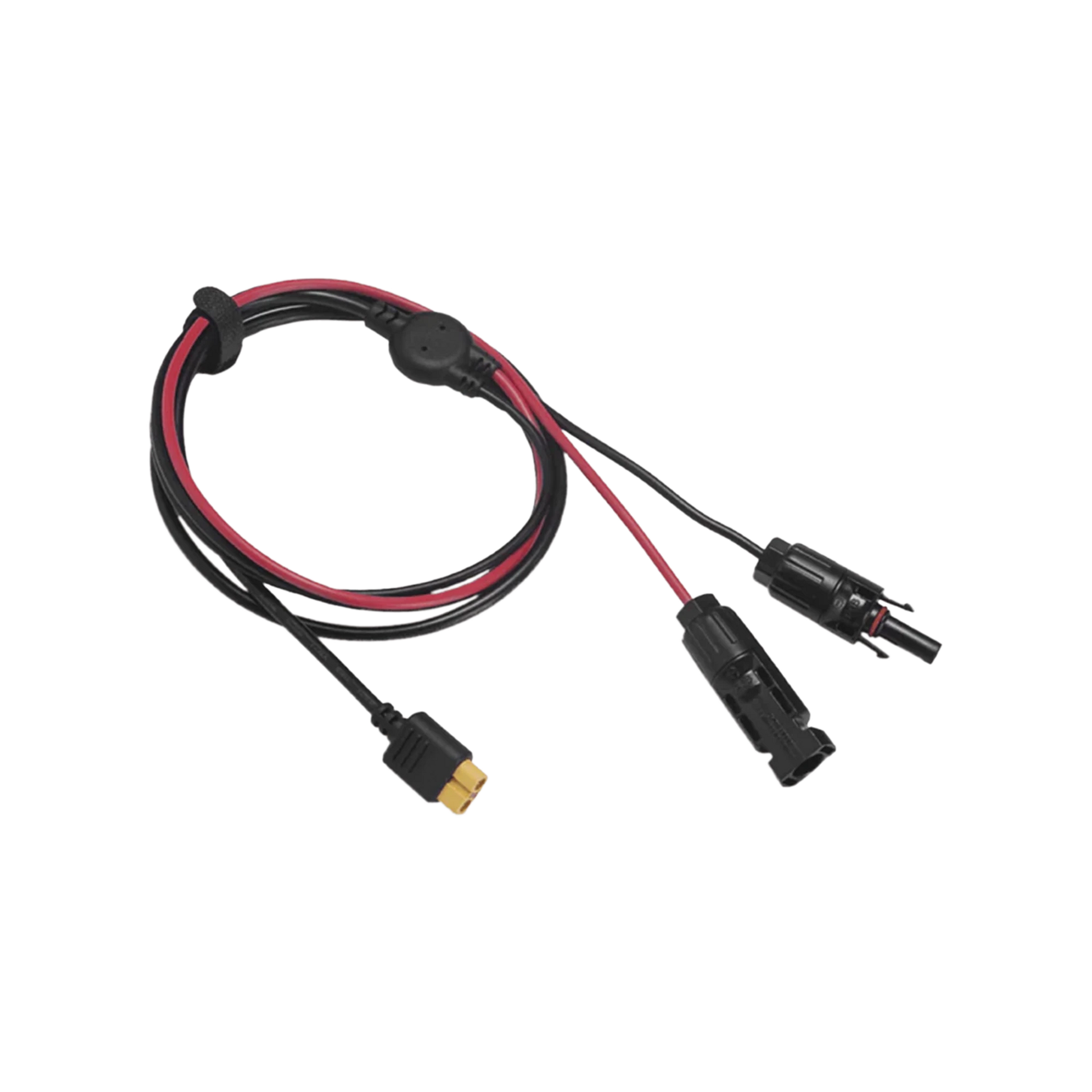 CABLE 2.5 M, NEGRO, CALIBRE 10 AWG CON TERMINALES MC4 MACHO Y HEBRA PARA TERMINAL XT60-Baterías y Cargadores-ECOFLOW-Bsai Seguridad & Controles