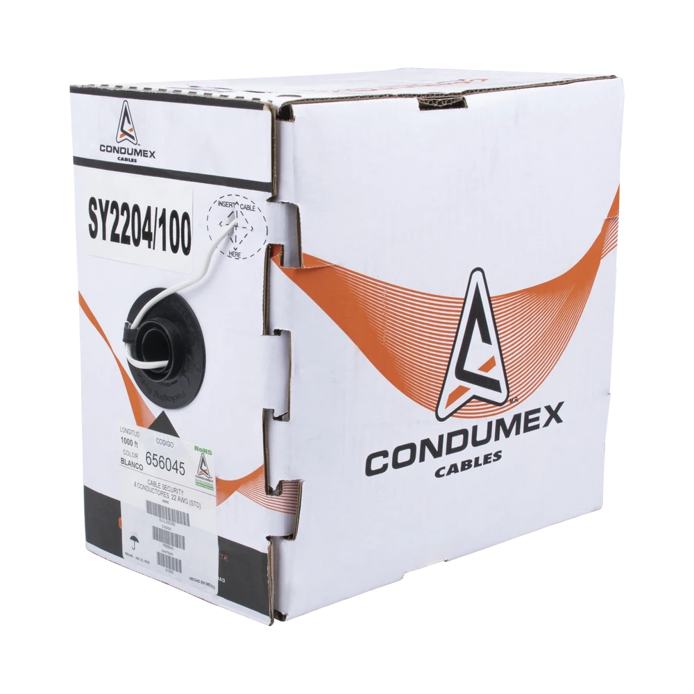 CABLE CALIBRE 22, 4 HILOS, 305M, COLOR BLANCO, HECHO EN MÉXICO-Cableado-CONDUMEX-Bsai Seguridad & Controles