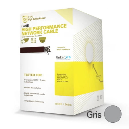 CABLE CAT5E LINKEDPRO DE ALTO RENDIMIENTO, CON CERTIFICACIONES ETL, UL 100% COBRE -Cableado-LINKEDPRO BY EPCOM-Bsai Seguridad & Controles