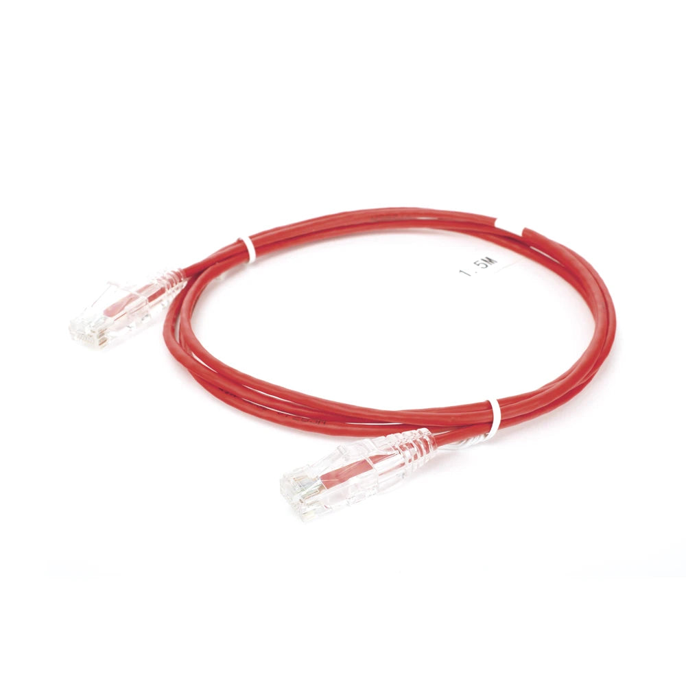 CABLE DE PARCHEO SLIM UTP CAT6 - 1.5 M ROJO DIÁMETRO REDUCIDO (28 AWG)-Patch Cords-LINKEDPRO BY EPCOM-Bsai Seguridad & Controles