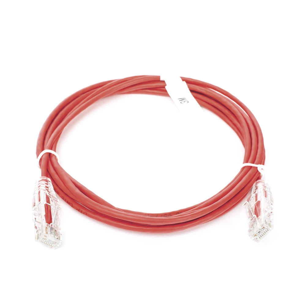 CABLE DE PARCHEO SLIM UTP CAT6 - 3 M ROJO DIÁMETRO REDUCIDO (28 AWG)-Patch Cords-LINKEDPRO BY EPCOM-Bsai Seguridad & Controles