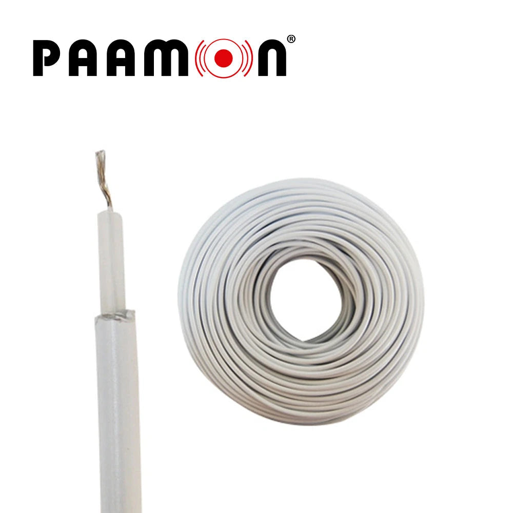 CABLE DOBLE AISLADO COLOR BLANCO CAB-DOBLE AISLADO -W-100M PAAMON CAPA AISLANTE DE POLIETILENO CON CUBIERTA EXTRA DE PVC Y NAILON CONDUCTOR 22AWG DE COBRE ESTAÑO PARA EXTERIOR SOPORTA HASTA 18,000 VOLTS ROLLO DE 100 METROS-Cercas electrificadas-PAAMON-CAB-DOBLE AISLADO -W-100M-Bsai Seguridad & Controles