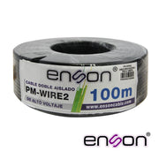 CABLE DOBLE AISLADO ENSON PM-WIRE2 PARA CONEXIÓN DE CERCAS ELECTRIFICADAS, DOBLE AISLANTE PARA MEJOR PROTECCION EN INSTALACION, BOBINA DE 100 METROS, CONEXIÓN PARA ENERGIZADOR Y LINEAS DE ALTA TENSION, COMPATIBLE CON TODOS LOS ENERGIZADORES YONUSA-Cercas Eléctricas-ENSON-Bsai Seguridad & Controles