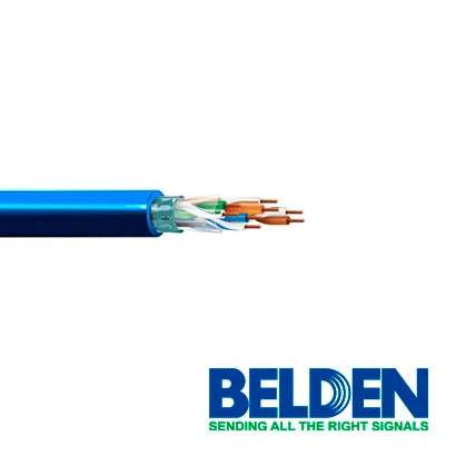 CABLE FTP CAT5E+ BELDEN 1212F 006A1000 FORRO PVC AZUL CMR 4 PARES 350MHZ CALIBRE 24 AWG 100% COBRE USO INTERIOR IDEAL PARA INSTALACIONES DE SEGURIDAD, CCTV, VIDEO, DATOS, REDES ETHERNET BOBINA 1000 PIES 305 METROS-Cableado-BELDEN-1212F 006A1000-Bsai Seguridad & Controles