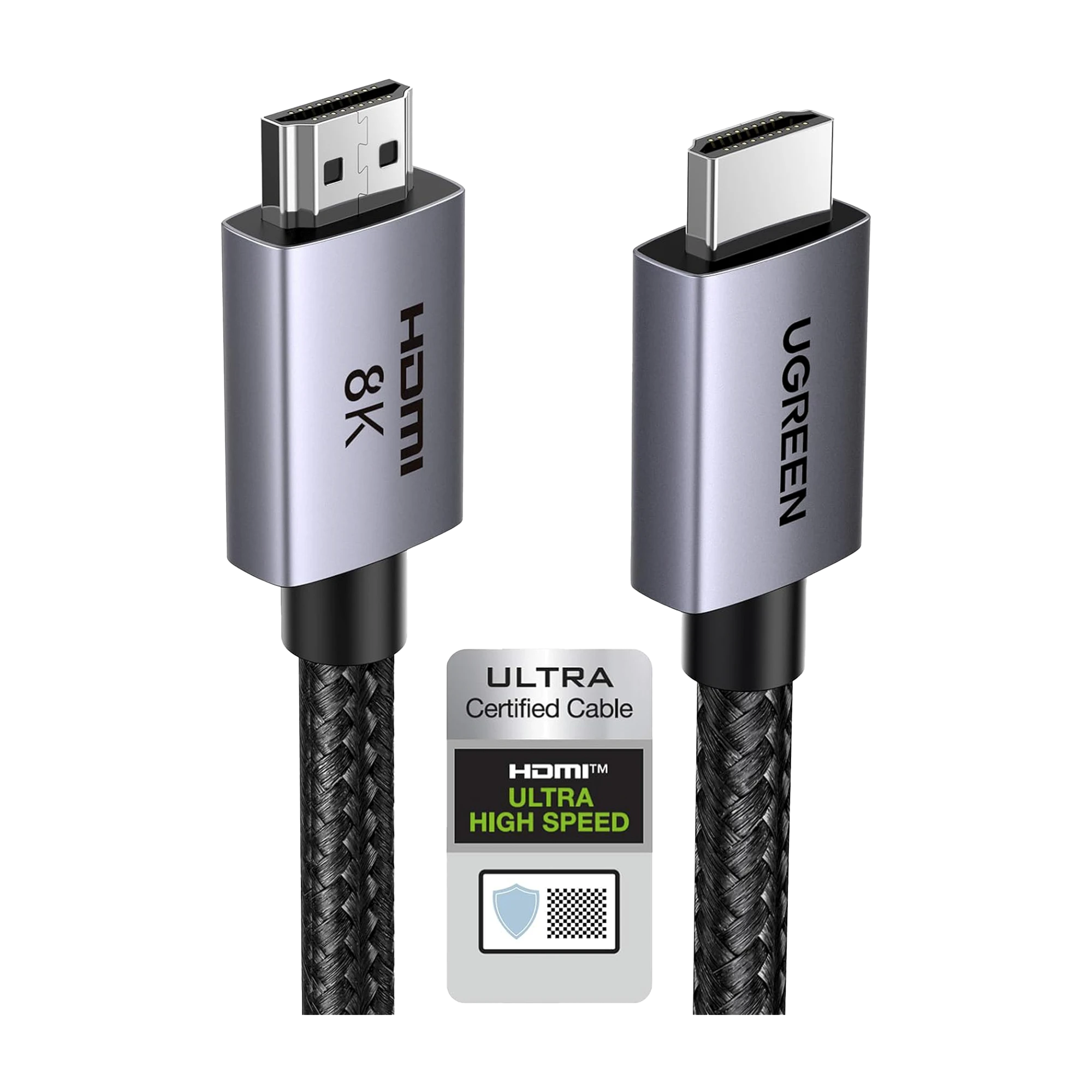 CABLE HDMI 2.1 DE 8K@60HZ | 3 METROS | 48GBPS | HDR10+ | 3D INVERSIVO| EARC | DOLBY ATMOS | VVR | QMS | QFT | ALLM | 3 MODOS DE VISUALIZACIÓN | CERTIFICADO HDMI 8K | NIQUELADO | NYLON TRENZADO | CARCASA DE ALUMINIO.-Audio residencial/Comercial-UGREEN-25911-Bsai Seguridad & Controles