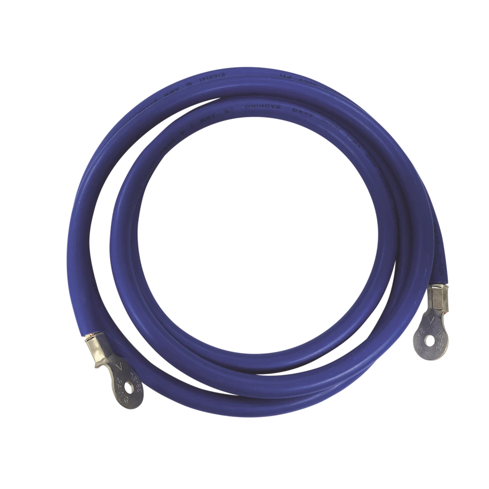 CABLE PARA BATERIAS, 2.2 M AZUL CALIBRE 2 AWG CON TERMINALES DE OJO EN AMBOS EXTREMOS-Energía Solar y Eólica-EPCOM POWERLINE-Bsai Seguridad & Controles