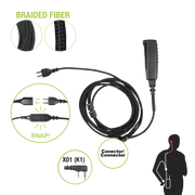 CABLE PARA MICRÓFONO AUDÍFONO SNAP INTERCAMBIABLE CON CONECTOR PARA RADIOS KENWOOD CON CONECTOR DE 2 PINES.-Accesorios para KENWOOD-PRYME-Bsai Seguridad & Controles