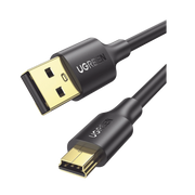 CABLE USB-A 2.0 A MINI USB | 1M | CABLE DE DATOS Y ALIMENTACIÓN | 480MPS | CHIP INTELIGENTE | PVC | PARA DISCOS DUROS HDD O SSD, GO-PRO HERO, MANDO DE PS3, CÁMARAS DIGITALES, REPRODUCTORES MP3, MP4, ETC.-Accesorios Generales-UGREEN-10355-Bsai Seguridad & Controles