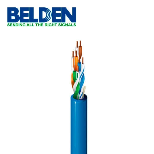 CABLE UTP CAT5E BELDEN 1583A 0063000 FORRO PVC AZUL CMR 4 PARES 200 MHZ CALIBRE 24AWG 100% COBRE USO INTERIOR IDEAL PARA INSTALACIONES DE SEGURIDAD, CCTV, VIDEO, DATOS REDES ETHERNET CARRETE 3000 PIES 914.4 METROS-Cableado-BELDEN-1583A 0063000-Bsai Seguridad & Controles