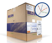 CABLE UTP CAT5E BELDEN 1583A 009U1000 FORRO PVC BLANCO CMR 4 PARES 200 MHZ CALIBRE 24AWG 100% COBRE USO INTERIOR IDEAL PARA INSTALACIONES DE SEGURIDAD CCTV, VIDEO, DATOS, REDES ETHERNET BOBINA 1000 PIES 305 METROS-Cableado-BELDEN-Bsai Seguridad & Controles