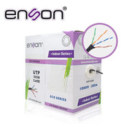 CABLE UTP CAT5E ENSON 12251B305 SERIE ECO CALIBE 24 AWG CCA BOBINA DE 305 METROS FORRO PVC COLOR NEGRO USO INTERIOR RECOMENDADO PARA TRANSMISION DE DATOS BASE 10,100-Cableado-ENSON-Bsai Seguridad & Controles