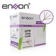 CABLE UTP CAT5E ENSON 12251W305 SERIE ECO CALIBE 24 AWG CCA BOBINA DE 305 METROS FORRO PVC COLOR BLANCO USO INTERIOR RECOMENDADO PARA TRANSMISION DE DATOS BASE 10,100-Cableado-ENSON-Bsai Seguridad & Controles