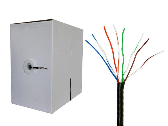 CABLE UTP CAT5E MAXICABLE NEGRO RECUBRIMIENTO DE COBRE CCA 305 MTS PARA APLICACIONES DE CCTV Y REDES DOMESTICAS, CUBIERTA PVC-Cableado-ALTER-Bsai Seguridad & Controles