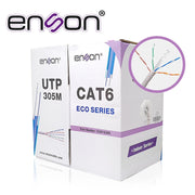 CABLE UTP CAT6 ENSON 12261G305 SERIE ECO CALIBE 23 AWG CCA BOBINA DE 305 METROS FORRO PVC COLOR GRIS USO INTERIOR RECOMENDADO PARA TRANSMISION DE DATOS BASE 10,100,1000-Cableado-ENSON-Bsai Seguridad & Controles