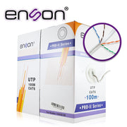 CABLE UTP CAT6 ENSON 12263G100 SERIE PRO-II CALIBE 23 AWG 100% COBRE DE ALTO RENDIMIENTO BOBINA DE 100 METROS FORRO PVC COLOR GRIS USO INTERIOR RECOMENDADO PARA CCTV, VIDEO IP Y REDES BASE 10,100,1000-Cableado-ENSON-Bsai Seguridad & Controles