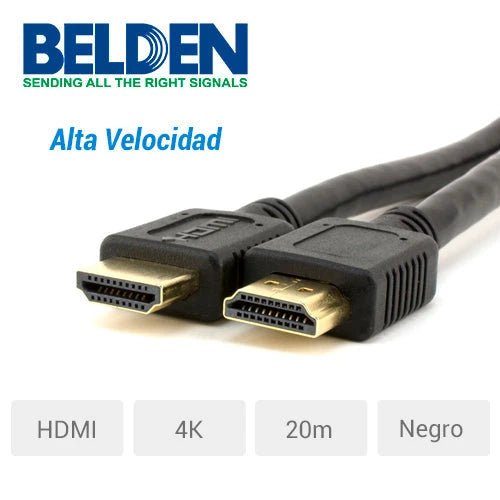 CABLE VIDEO HDMI BELDEN HDE020MB ALTA VELOCIDAD, 4K, 20 MTR NEGR-Cableado-BELDEN-Bsai Seguridad & Controles