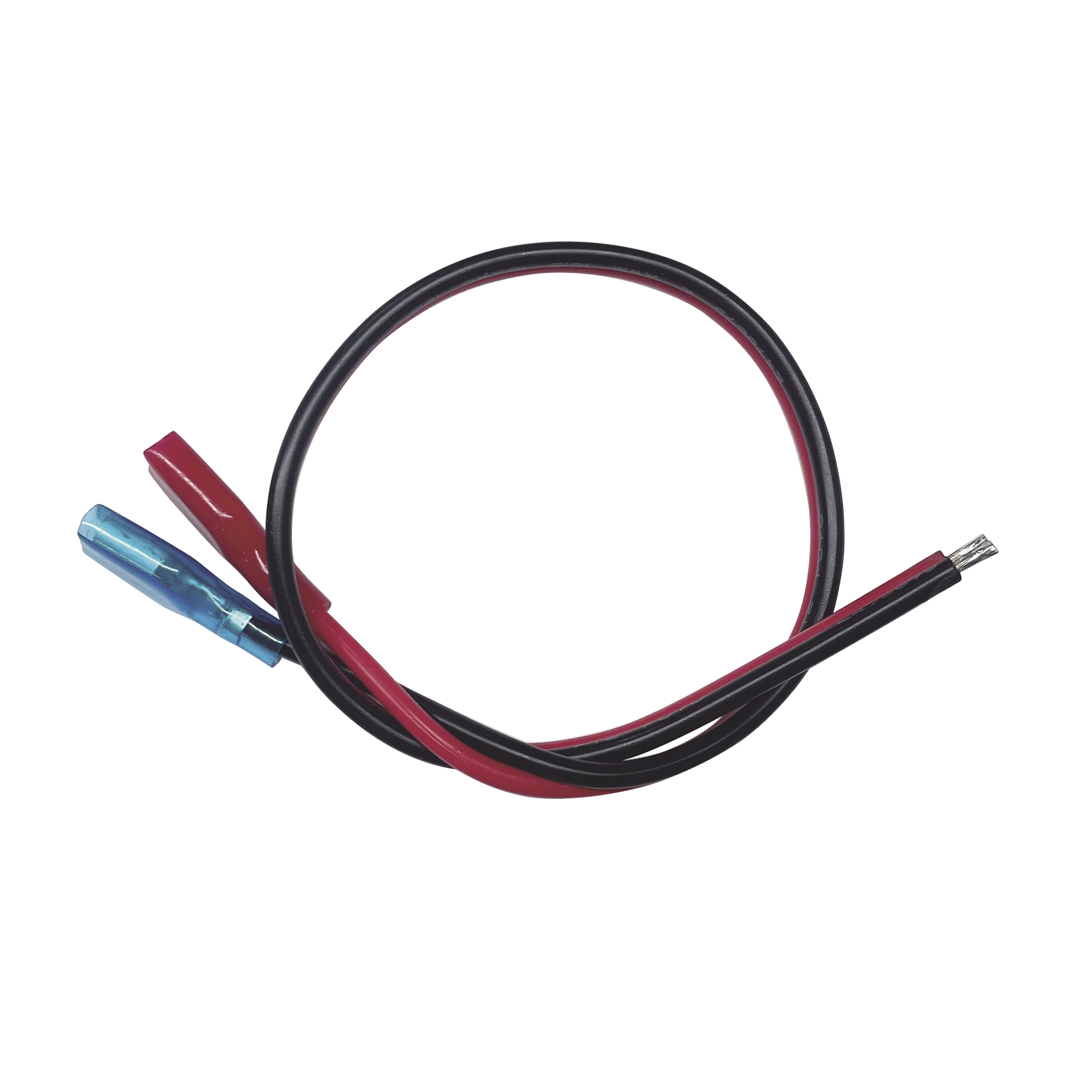 CABLES EN PAQUETE DUAL / CABLE ROJO Y NEGRO / 30 CM / TERMINAL F1 EN UN EXTREMO / PUNTAS LIBRES EN EL OTRO / CONEXIÓN A BATERÍAS DE RESPALDO.-Cables y Conectores-EPCOM POWERLINE-Bsai Seguridad & Controles