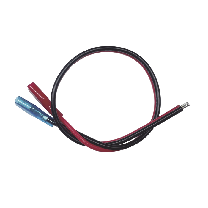 CABLES EN PAQUETE DUAL / CABLE ROJO Y NEGRO / 30 CM / TERMINAL F1 EN UN EXTREMO / PUNTAS LIBRES EN EL OTRO / CONEXIÓN A BATERÍAS DE RESPALDO.-Cables y Conectores-EPCOM POWERLINE-CBRNF1P30D-Bsai Seguridad & Controles