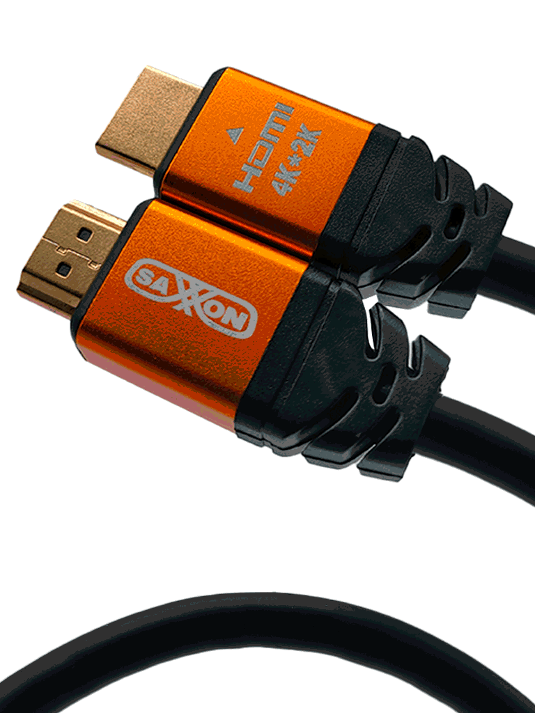 SAXXON SX-05HD-C - CABLE HDMI DE 0,5 METROS DE ALTA VELOCIDAD / VERSIÓN 2.0 / RESOLUCIÓN 4K / CANAL DE RETORNO DE AUDIO (ARC) / VIDEO 3D / BLINDADO PARA REDUCIR INTERFERENCIAS / CHAPADO EN ORO / ALTA RESISTENCIA Y DURABILIDAD.-HDMI-SAXXON-Bsai Seguridad & Controles