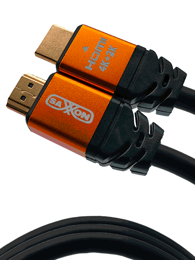 SAXXON SX050HDC - CABLE HDMI DE 5 METROS DE ALTA VELOCIDAD / VERSIÓN 2.0 / RESOLUCIÓN 4K / CANAL DE RETORNO DE AUDIO (ARC) / VIDEO 3D / BLINDADO PARA REDUCIR INTERFERENCIAS / CHAPADO EN ORO / ALTA RESISTENCIA Y DURABILIDAD.-HDMI-SAXXON-Bsai Seguridad & Controles