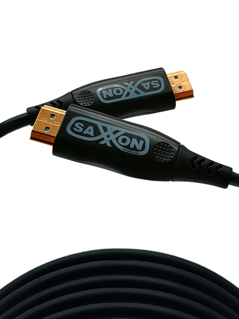 SAXXON SX50HDF047 - CABLE HDMI DE 50 METROS POR FIBRA ÓPTICA 4K@60HZ / FIBRA 4 HILOS + 7 HILOS COBRE ESTAÑADO / COMPATIBLE CON HDMI 2.0 / ALTA VELOCIDAD 18 GBPS / 3D / HDR / CAJA DE ALEACIÓN DE ZINC / CALIDAD PREMIUM #SA1-HDMI-SAXXON-Bsai Seguridad & Controles