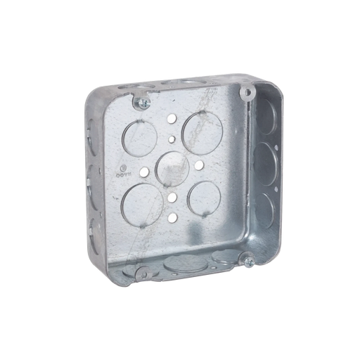 CAJA CUADRADA 4 11/16"/ PROFUNDIDAD 1 1/2"/ 11 ENTRADAS 1/2", 6 ENTRADAS 3/4"/ TROQUELADA.-Canalización-RACO-HUB-247-Bsai Seguridad & Controles
