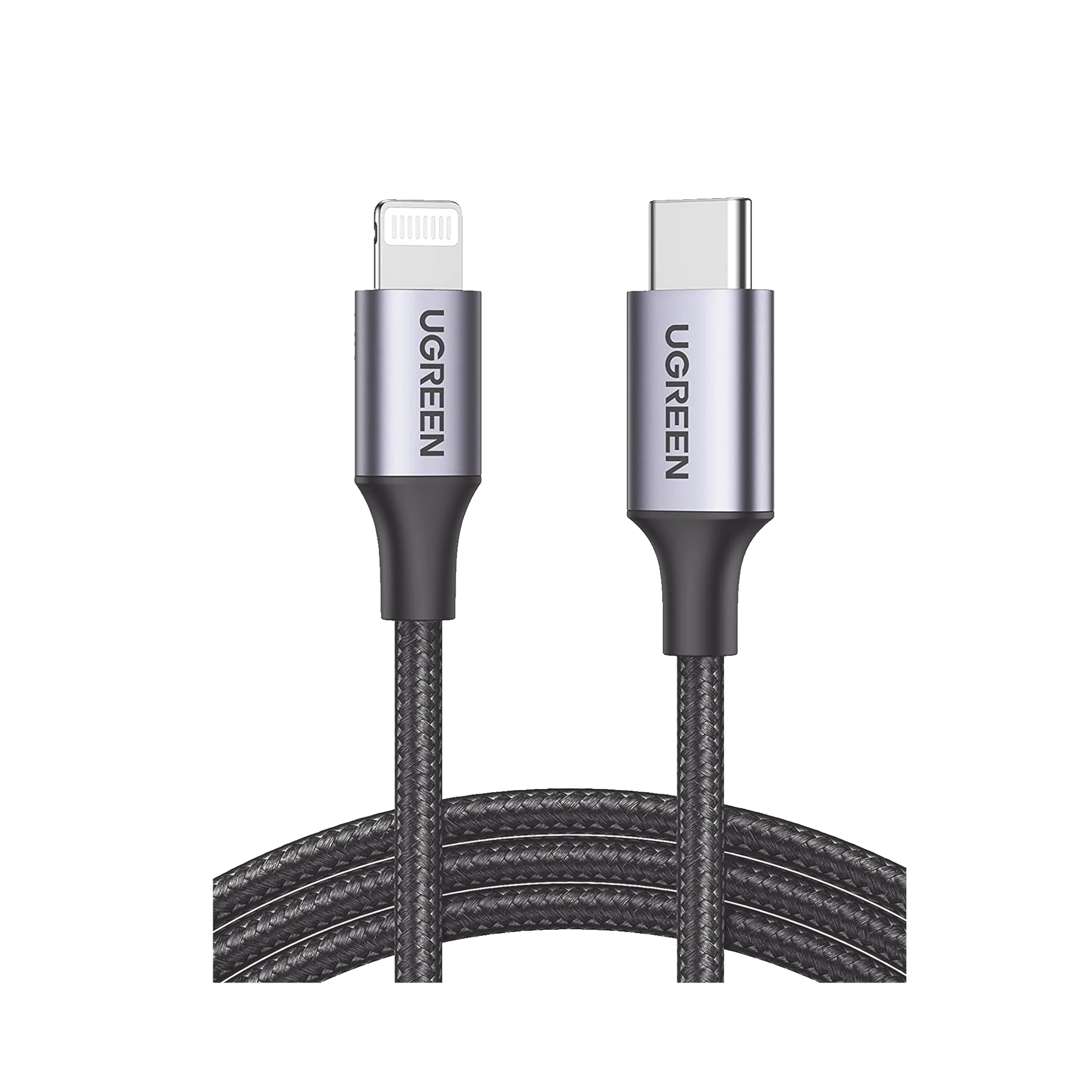 CABLE USB-C A LIGHTNING / CERTIFICADO MFI / 1 METRO / ADECUADO PARA IPHONE, IPAD Y IPOD / CARGA Y SINCRONIZACIÓN DE DATOS / VELOCIDAD 480 MBPS / PD CARGA RÁPIDA 3A MÁX. / CAJA DE ALUMINIO + NYLON TRENZADO-Accesorios Generales-UGREEN-Bsai Seguridad & Controles