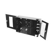 CAJA DE CONEXIÓN DE FIBRA ÓPTICA, PARA MONTAJE EN PARED, HASTA 192 PUERTOS LC O SC ( ACEPTA 8 PLACAS ACOPLADORAS), COLOR NEGRO-Distribuidores de Fibra Optica-SIEMON-Bsai Seguridad & Controles