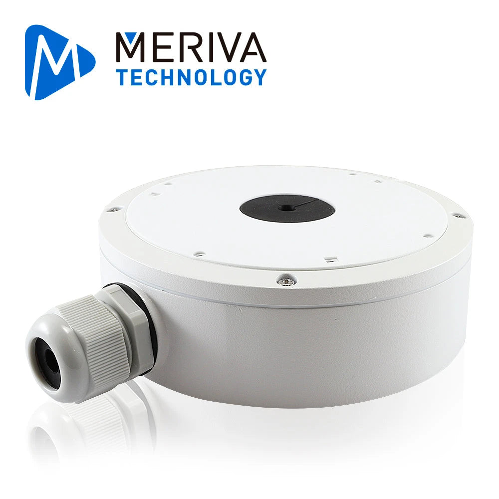 CAJA DE CONEXIONES - JUNCTION BOX MERIVA TECHNOLOGY MVA-JB0303 PARA CÁMARAS MONTAJE EN PARED O EN TECHO. COMPATIBLE CON CÁMARAS MVD-E500ZA REVISAR LISTA DE MODELOS COMPATIBLES PARA CONFIRMAR LA COMPATIBILIDAD DE BASE CORRECTA-Accesorios Videovigilancia-MERIVA TECHNOLOGY-Bsai Seguridad & Controles