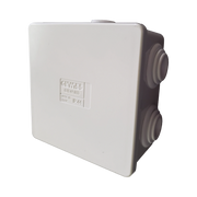 CAJA DE DERIVACIÓN DE PVC AUTOEXTINGUIBLE CON 6 ENTRADAS, TAPA A PRESIÓN, 80X80X40 MM (MEDIDAS INTERNAS, MAYOR ÁREA PERMISIBLE PARA EL CABLE, PARA INSTALACIÓN AL EXTERIOR (IP44)-Canalización-GEWISS-Bsai Seguridad & Controles