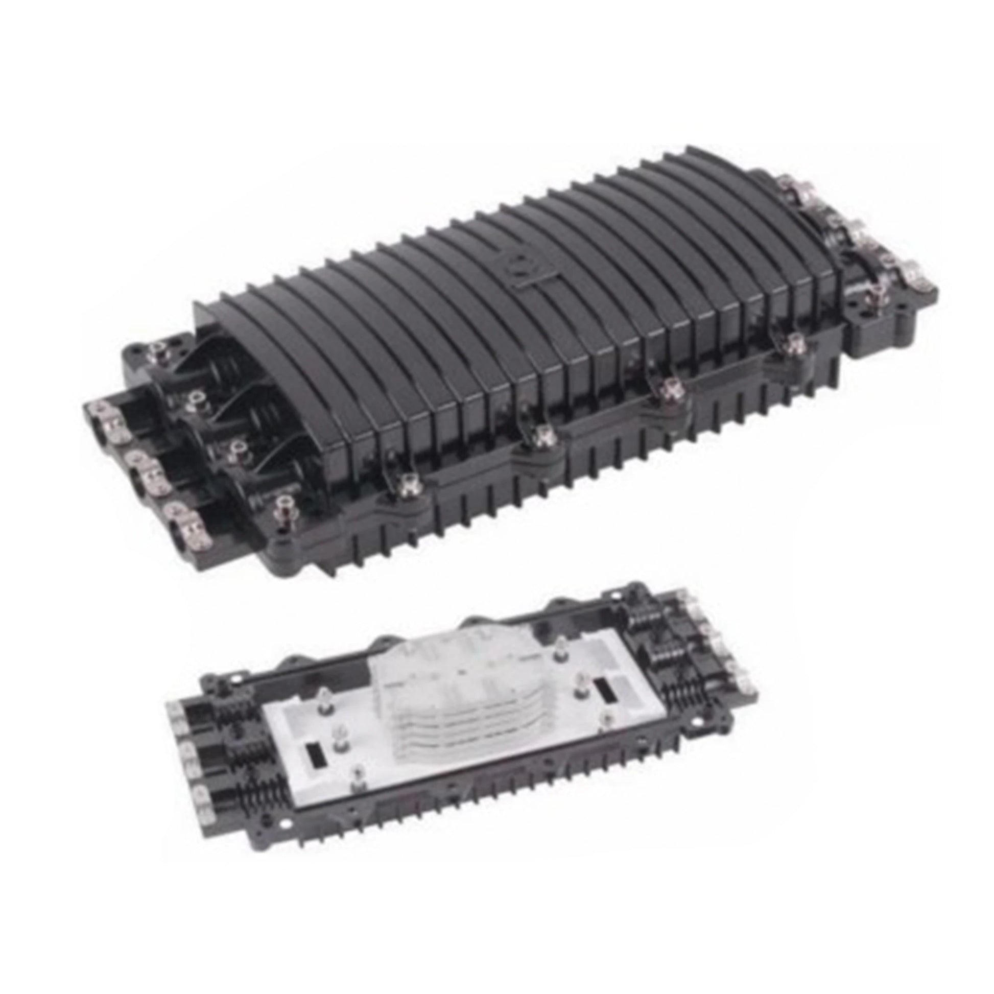 CAJA DE DISTRIBUCIÓN DE FIBRA ÓPTICA HORIZONTAL, HASTA 96 EMPALMES, EXTERIOR IP68, 3 PUERTOS DE ENTRADA Y SALIDA-Fibra Óptica-LINKEDPRO BY EPCOM-Bsai Seguridad & Controles