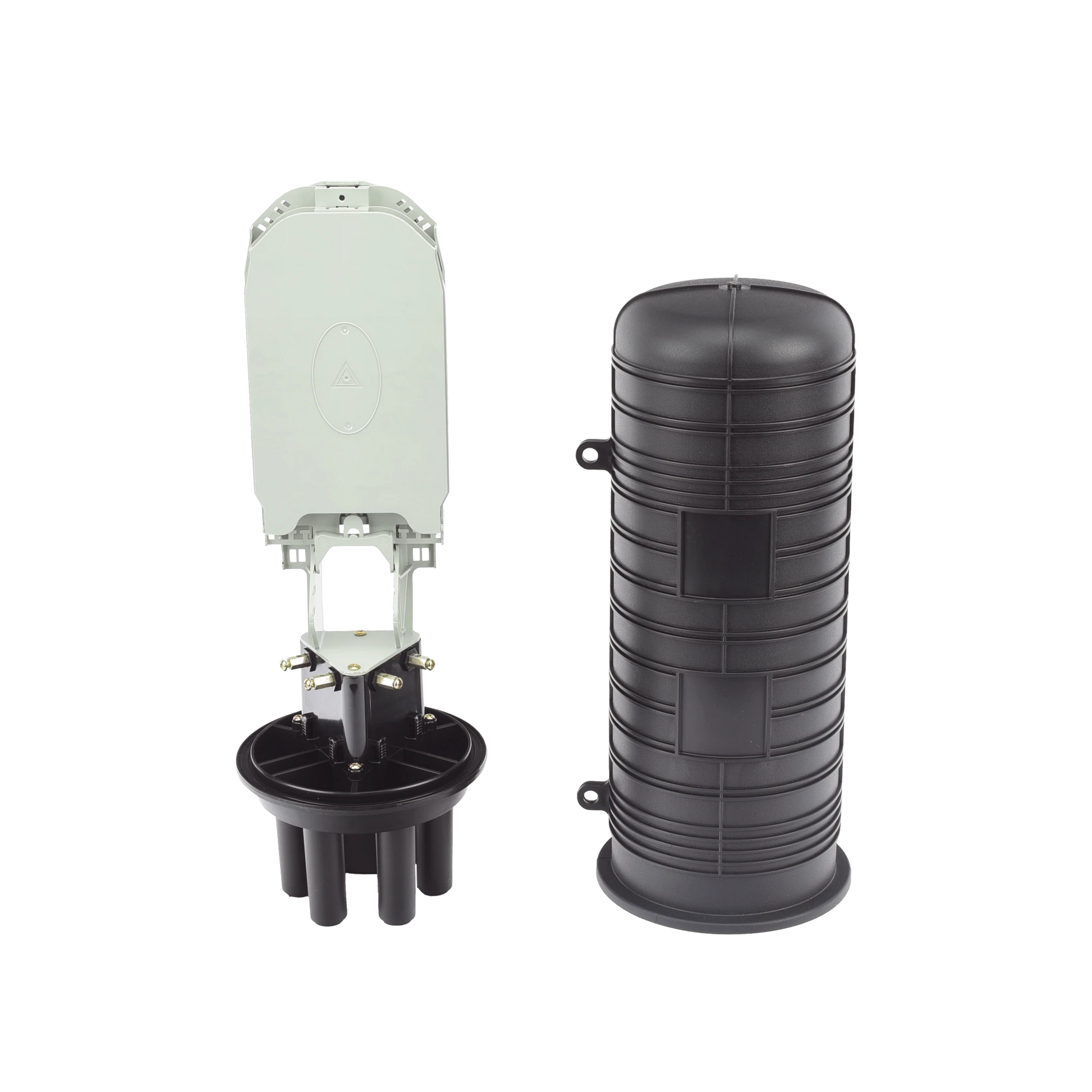 CAJA DE DISTRIBUCIÓN DE FIBRA ÓPTICA VERTICAL TIPO DOMO, 48 EMPALMES (EXPANDIBLE HASTA 96 EMPALMES CON CHAROLA LP-FOSCV-48-ST), EXTERIOR, IP68-Redes FTTH/PON-LINKEDPRO BY EPCOM-Bsai Seguridad & Controles
