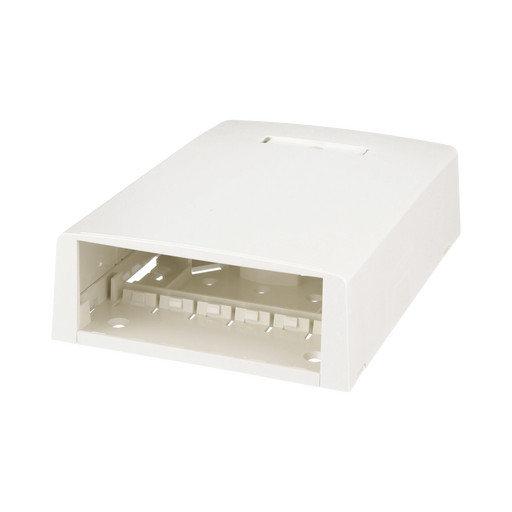 CAJA DE MONTAJE EN SUPERFICIE, CON ACCESORIO PARA RESGUARDO DE FIBRA ÓPTICA, PARA 12 MÓDULOS MINI-COM, COLOR BLANCO MATE-Cajas Superficiales-PANDUIT-CBXF12IW-AY-Bsai Seguridad & Controles