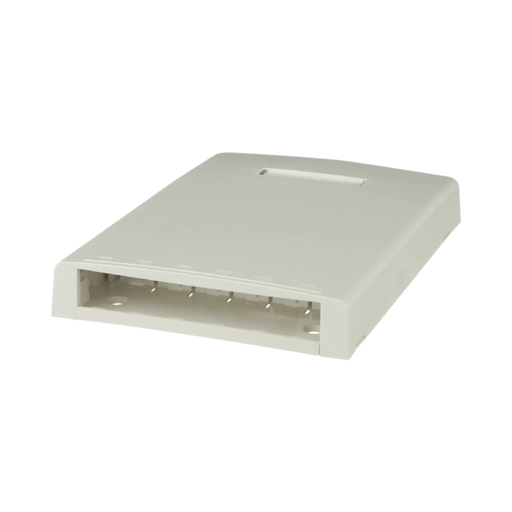 CAJA DE MONTAJE EN SUPERFICIE, CON ACCESORIO PARA RESGUARDO DE FIBRA ÓPTICA, PARA 6 MÓDULOS MINI-COM, COLOR BLANCO MATE-Cajas Superficiales-PANDUIT-CBXF6IW-AY-Bsai Seguridad & Controles