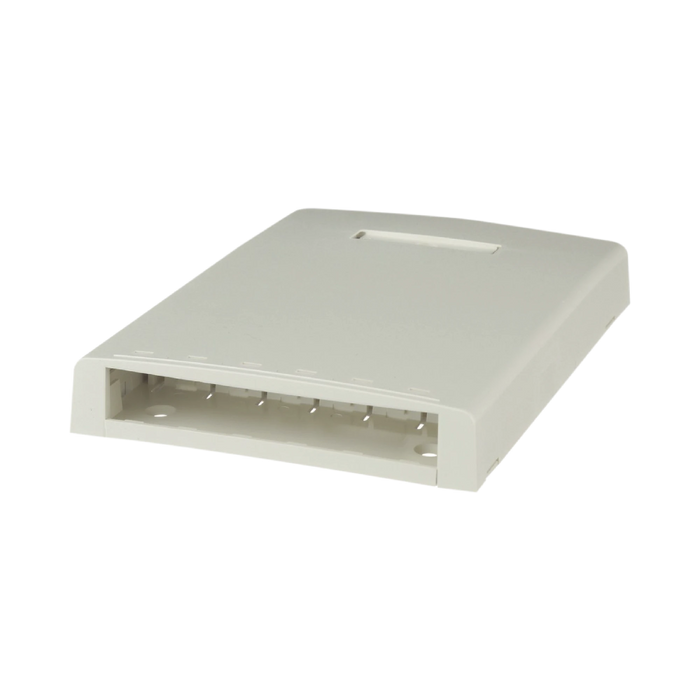 CAJA DE MONTAJE EN SUPERFICIE, CON ACCESORIO PARA RESGUARDO DE FIBRA ÓPTICA, PARA 6 MÓDULOS MINI-COM, COLOR BLANCO MATE-Cajas Superficiales-PANDUIT-CBXF6IW-AY-Bsai Seguridad & Controles