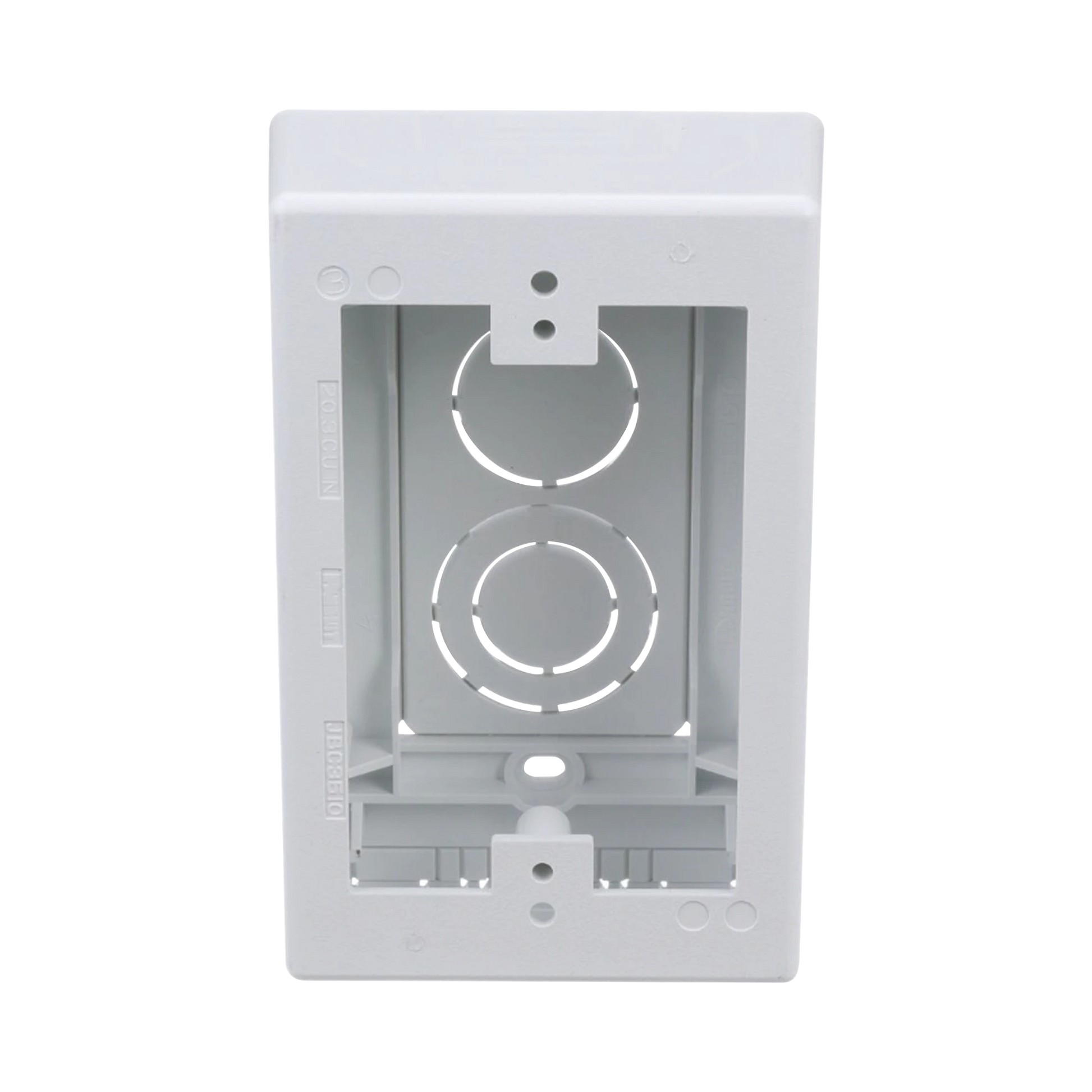 CAJA DE PARED SUPERFICIAL, USO UNIVERSAL CON PLACAS DE PARED, CON CINTA ADHESIVA, COLOR BLANCO-Cajas Superficiales-PANDUIT-Bsai Seguridad & Controles