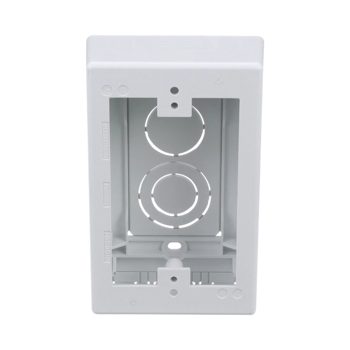 CAJA DE PARED SUPERFICIAL, USO UNIVERSAL CON PLACAS DE PARED, CON CINTA ADHESIVA, COLOR BLANCO-Cajas Superficiales-PANDUIT-JBX3510WH-A-Bsai Seguridad & Controles