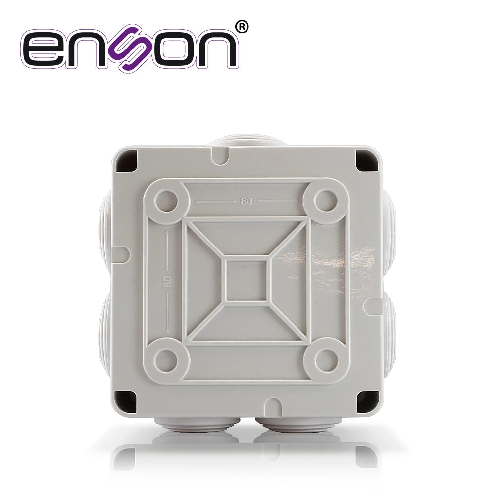 CAJA DE PLASTICO ENSON ENS-PCB1010 100X100X50 MM CON SELLO DE GOMA GRADO DE PROTECCIÓN IP66 MULTIPLES CONEXIONES A TUBERIA DE 1 PULGADA-Accesorios Videovigilancia-ENSON-Bsai Seguridad & Controles