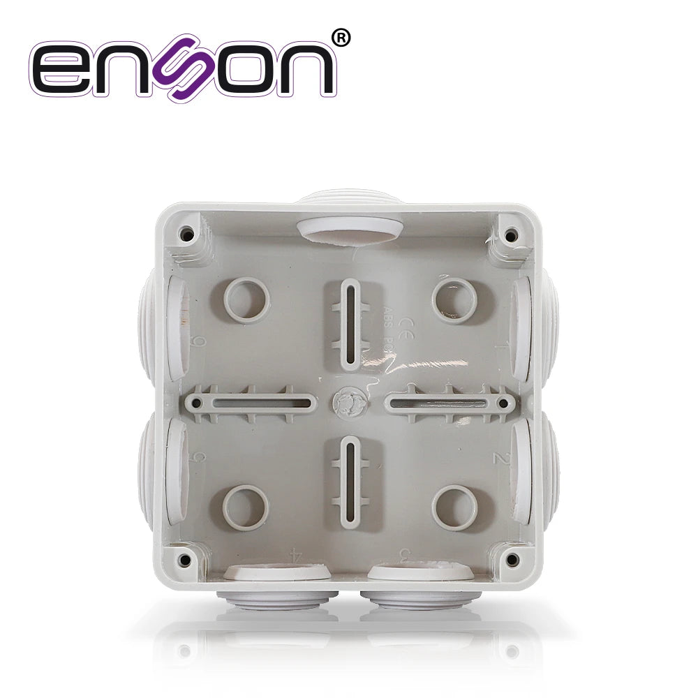 CAJA DE PLASTICO ENSON ENS-PCB1010 100X100X50 MM CON SELLO DE GOMA GRADO DE PROTECCIÓN IP66 MULTIPLES CONEXIONES A TUBERIA DE 1 PULGADA-Accesorios Videovigilancia-ENSON-Bsai Seguridad & Controles