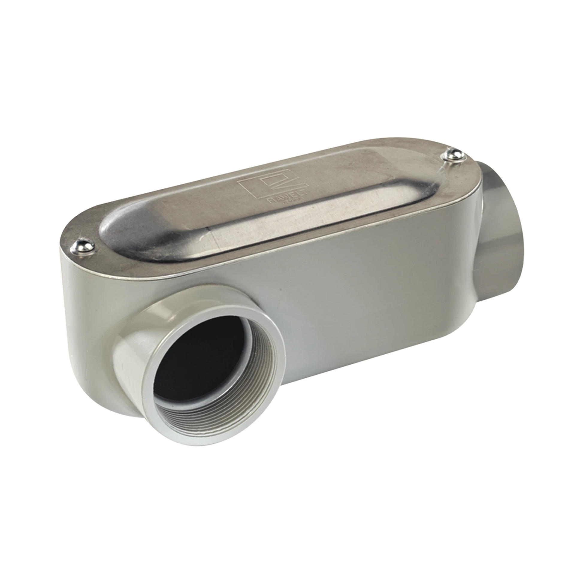 CAJA OVAL ROSCADA TIPO LR DE 3 LARGA(76.2 MM) INCLUYE TAPA Y TORNILLOS.-Tuberia Metalica-RAWELT-Bsai Seguridad & Controles