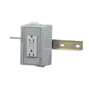 CAJA UTILITARIA PARA MONTAJE EN RIEL DIN CON CONTACTO DUPLEX DE 15 A 125 V / NEMA 5-15R / GRIS.-Área Eléctrica-HUBBELL-HUB-DRUB-GFI15-Bsai Seguridad & Controles