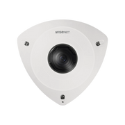 CÁMARA IP ANTIVANDÁLICA 5MP PARA ESQUINA / LENTE 2.3 MM 131° / H.265 & WISESTREAM II / IP66 IP6K9K IK10-Cámaras IP y NVRs-HANWHA VISION-Bsai Seguridad & Controles