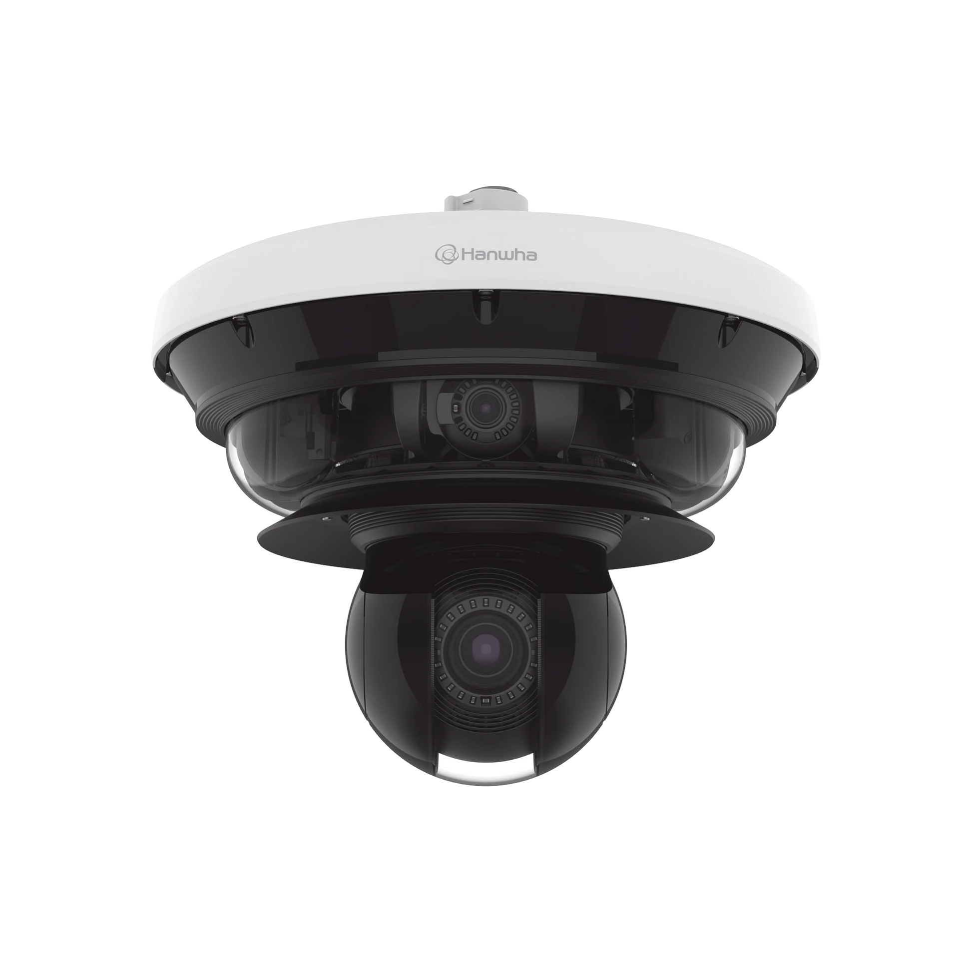 CÁMARA IP MULTISENSOR 34MP (4 SENSORES 4K) CON LENTES MOTORIZADOS / PTZ 2 MP 40X / HASTA 2 TARJETAS MICROSD DE 512GB / WDR DE HASTA 150DB / IP66 / IK10 / AUTOSEGUIMIENTO / INTELIGENCIA ARTIFICIAL PARA EVENTOS-Cámaras IP y NVRs-HANWHA VISION-Bsai Seguridad & Controles