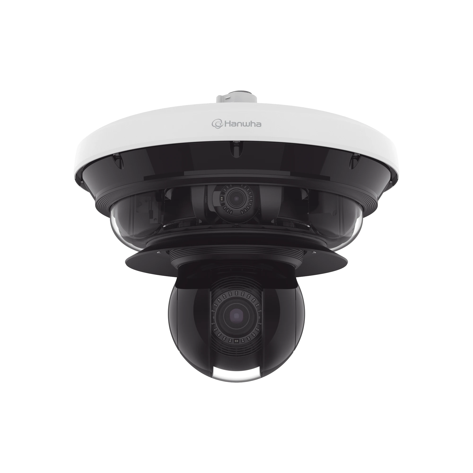 CÁMARA IP MULTISENSOR 34MP (4 SENSORES 4K) CON LENTES MOTORIZADOS / PTZ 2 MP 40X / HASTA 2 TARJETAS MICROSD DE 512GB / WDR DE HASTA 150DB / IP66 / IK10 / AUTOSEGUIMIENTO / INTELIGENCIA ARTIFICIAL PARA EVENTOS-Cámaras IP y NVRs-HANWHA VISION-Bsai Seguridad & Controles