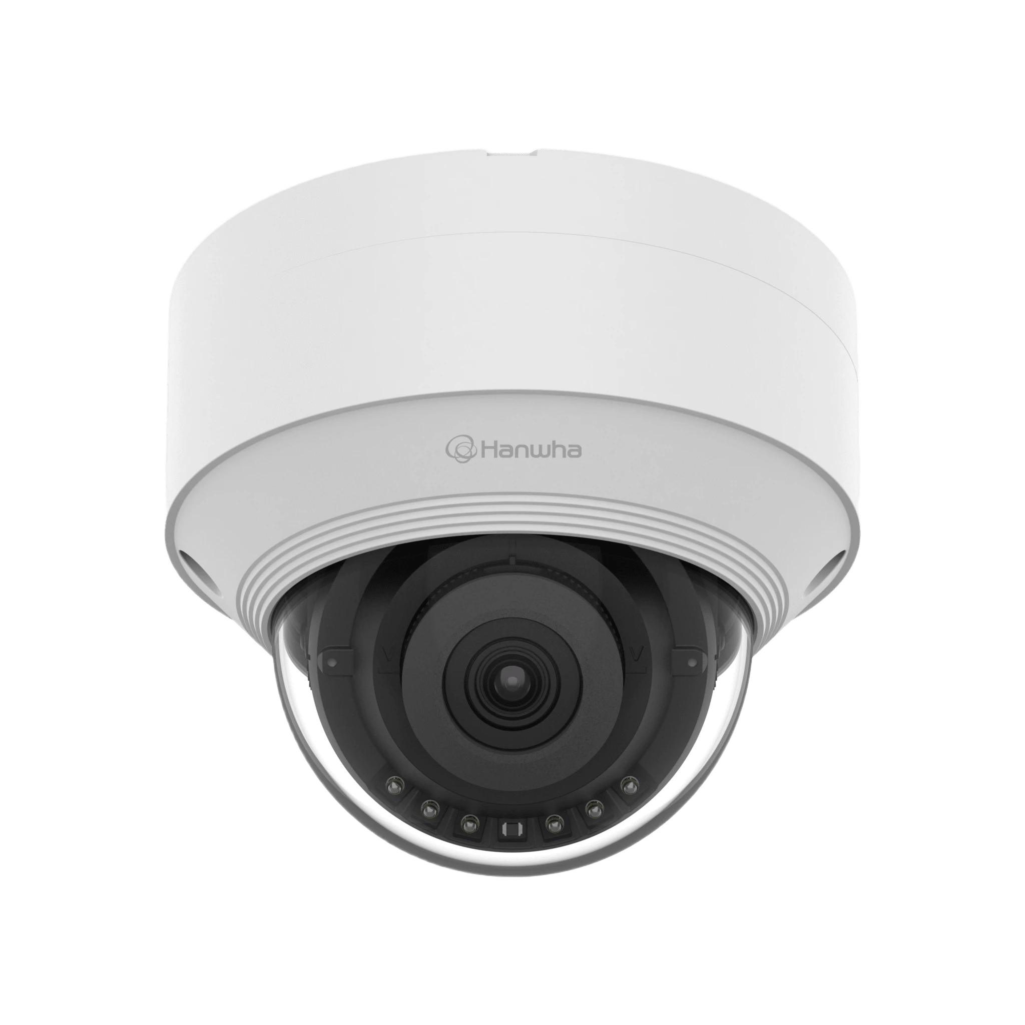 CÁMARA IP TIPO DOMO ANTIVANDÁLICA 5 MEGAPÍXEL / LENTE FIJO 3MM / IR 25M / WDR 120DB / IP66 / H.265 & WISESTREAM / INTELIGENCIA ARTIFICIAL DETECCION DE PERSONAS Y VEHICULOS-Cámaras IP y NVRs-HANWHA TECHWIN WISENET-QNV-C8013R-Bsai Seguridad & Controles