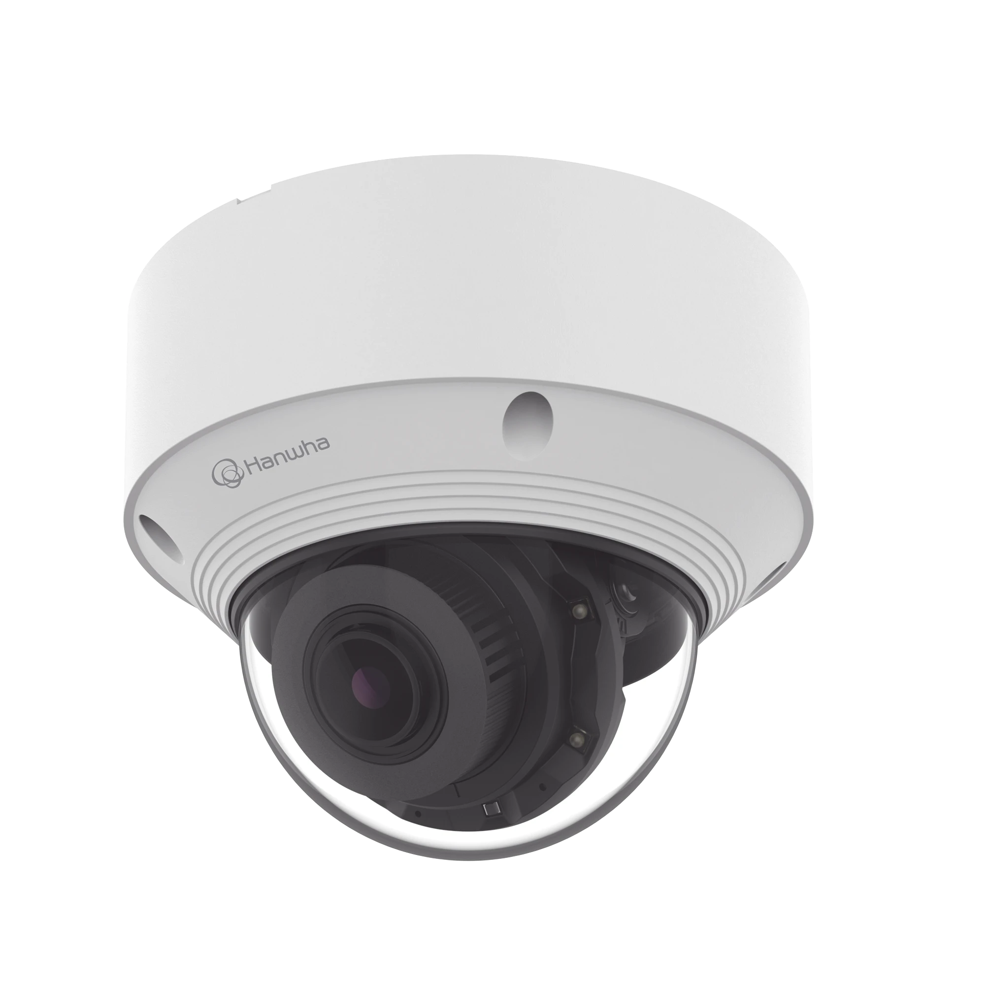 CÁMARA IP TIPO DOMO ANTIVANDÁLICA 8 MEGAPÍXEL / LENTE VARIFOCAL 3.2 - 10MM / IR 30M / WDR 120DB / IP66 / H.265 & WISESTREAM / INTELIGENCIA ARTIFICIAL DETECCION DE PERSONAS Y VEHICULOS-Cámaras IP y NVRs-HANWHA VISION-Bsai Seguridad & Controles