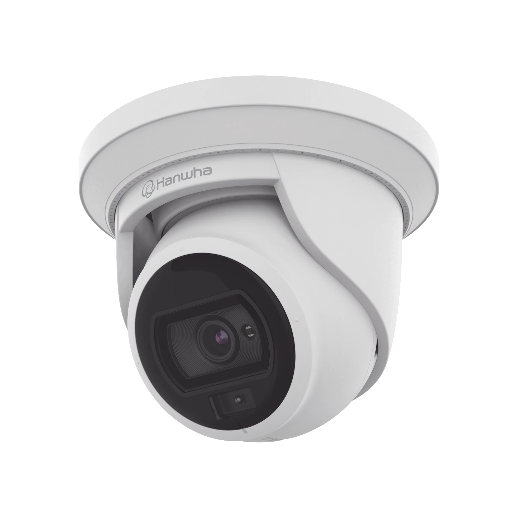 CÁMARA IP TIPO FLATEYE CON LUZ BLANCA ANTIVANDÁLICO 4 MEGAPÍXEL / LENTE 3 MM / 20M IILUMINACION / WDR 120DB / IP67 / IK10 / H.265 & WISESTREAM-Cámaras IP y NVRs-HANWHA TECHWIN WISENET-Bsai Seguridad & Controles