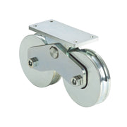 RUEDA DOBLE DE 12 CM / CAPACIDAD PARA PUERTAS DE HASTA 1200 KG / CANAL TIPO U-Acceso Vehicular-COMUNELLO-Bsai Seguridad & Controles